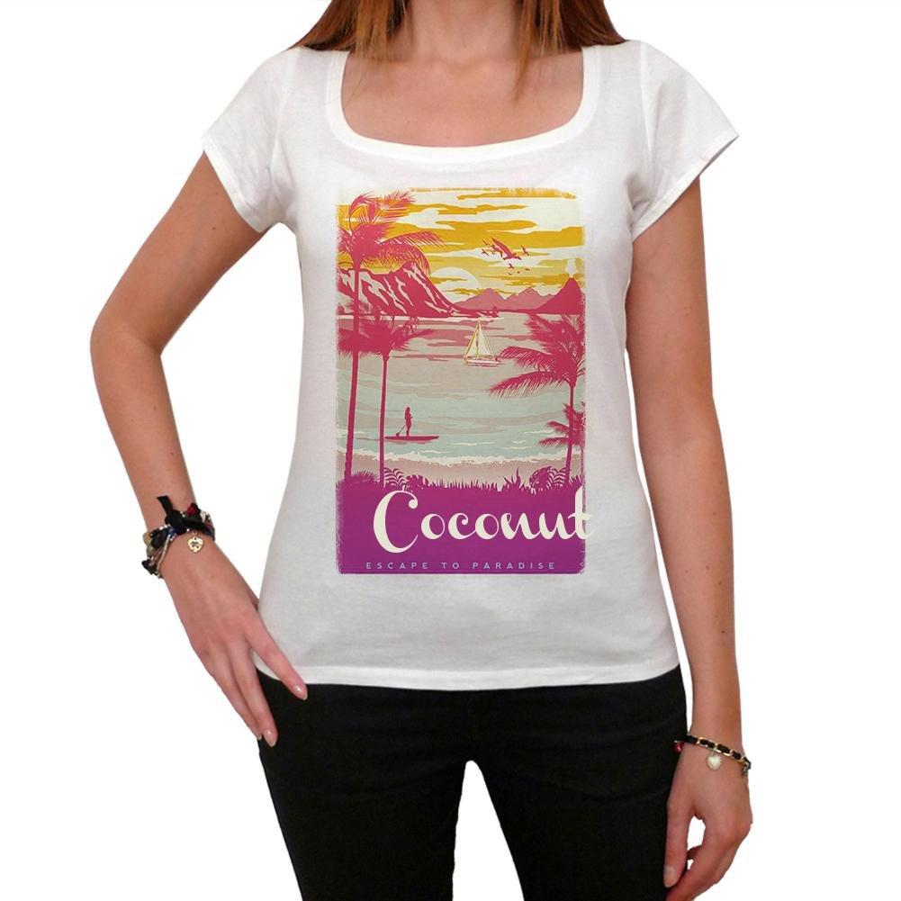 Coconut, Escape to Paradise, Tshirt Femme, t Shirt été Femme, Plage Tshirt