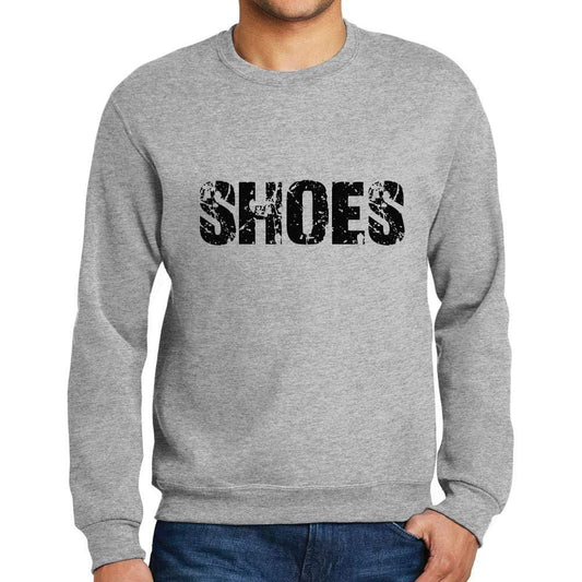 Ultrabasic Homme Imprimé Graphique Sweat-Shirt Popular Words Shoes Gris Chiné
