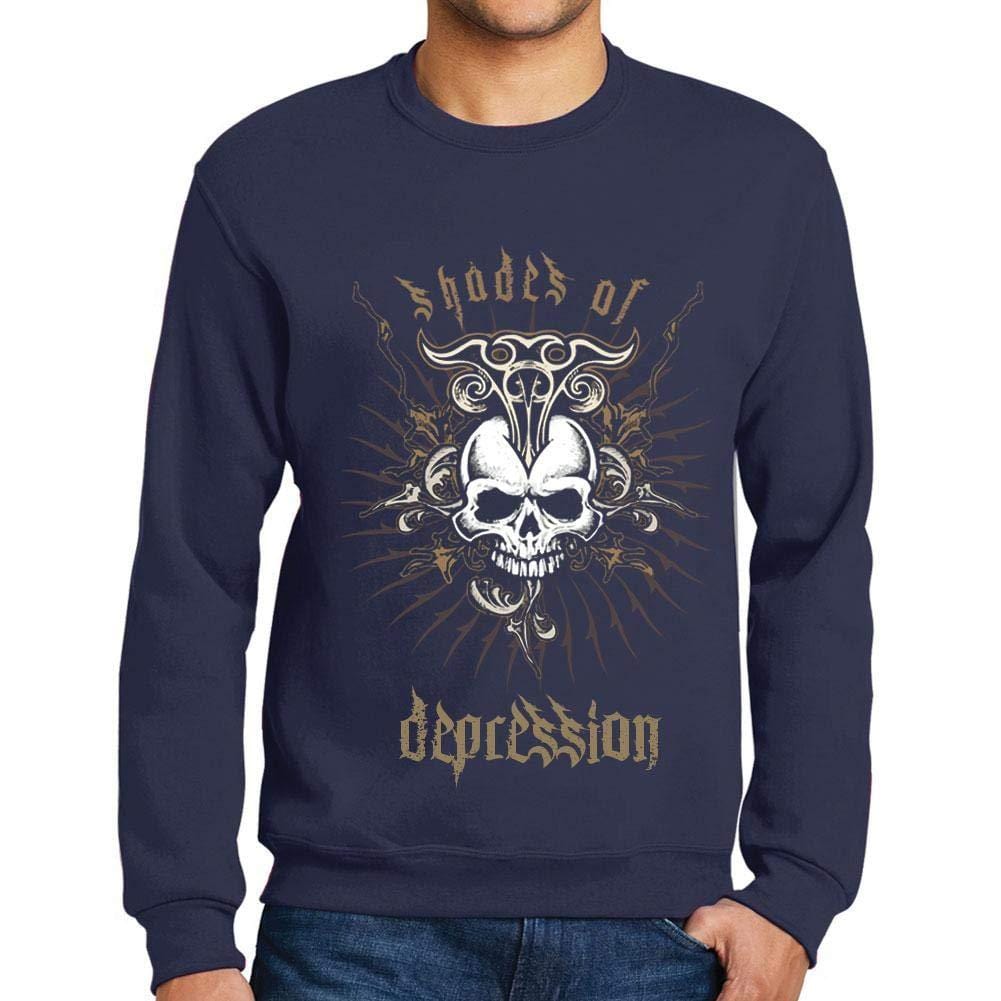 Ultrabasic - Homme Graphique Shades of Depression T-Shirt Imprimé Lettres Marine