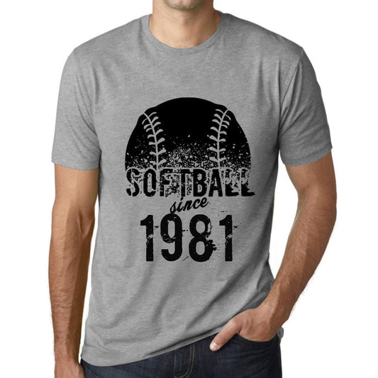 Men’s <span>Graphic</span> T-Shirt Softball Since 1981 Grey Marl - ULTRABASIC