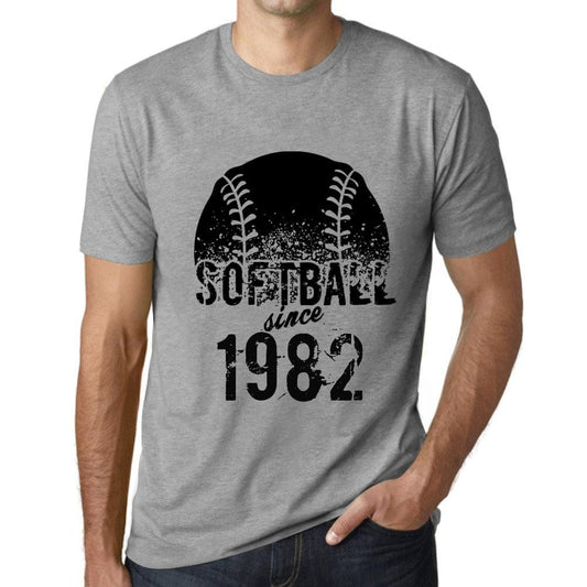 Men’s <span>Graphic</span> T-Shirt Softball Since 1982 Grey Marl - ULTRABASIC