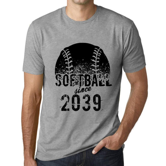 Men&rsquo;s Graphic T-Shirt Softball Since 2039 Grey Marl - Ultrabasic
