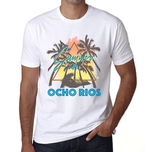 Men’s <span>Graphic</span> T-Shirt Summer Triangle Ocho Rios White - ULTRABASIC