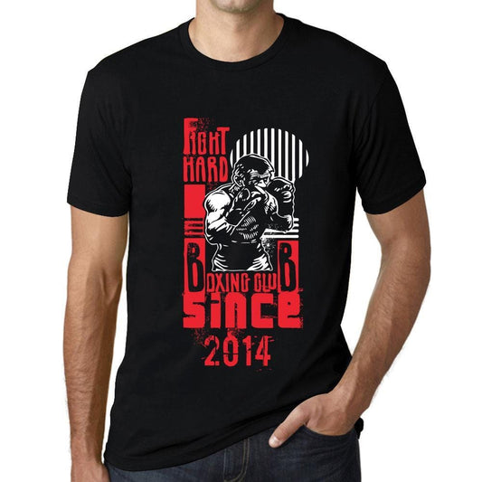 Men&rsquo;s Graphic T-Shirt Fight Hard Since 2014 Deep Black - Ultrabasic