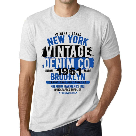 Men’s <span>Graphic</span> T-Shirt Vintage Denim Since 1961 Vintage White - ULTRABASIC