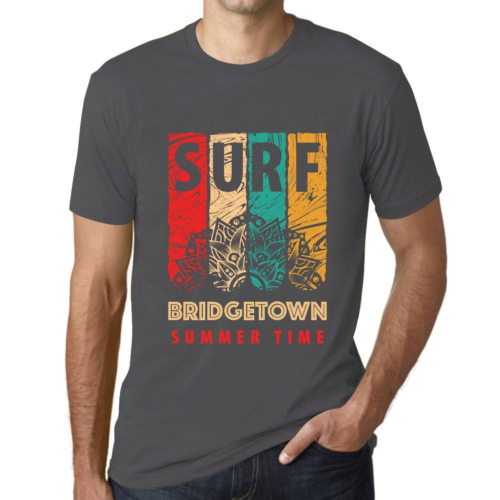 Men&rsquo;s Graphic T-Shirt Surf Summer Time BRIDGETOWN Mouse Grey - Ultrabasic
