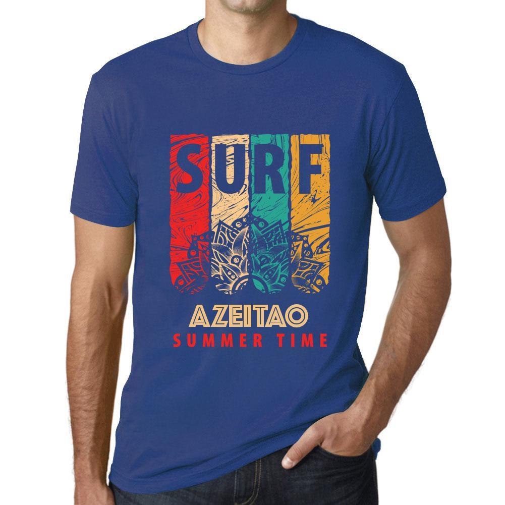 Men&rsquo;s Graphic T-Shirt Surf Summer Time AZEITAO Royal Blue - Ultrabasic