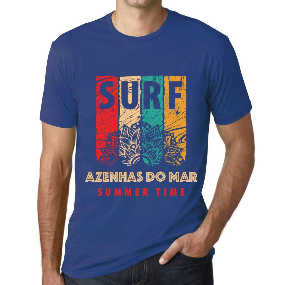 Men&rsquo;s Graphic T-Shirt Surf Summer Time AZENHAS DO MAR Royal Blue - Ultrabasic