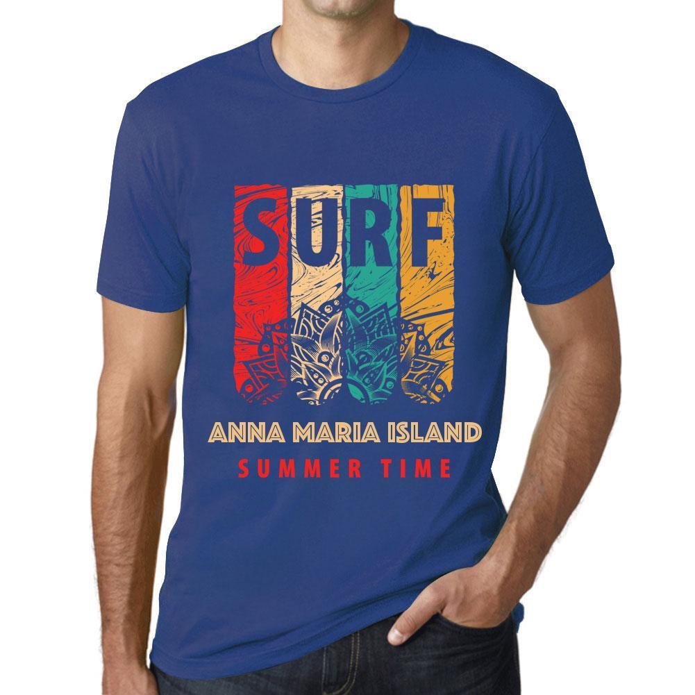 Men&rsquo;s Graphic T-Shirt Surf Summer Time ANNA MARIA ISLAND Royal Blue - Ultrabasic