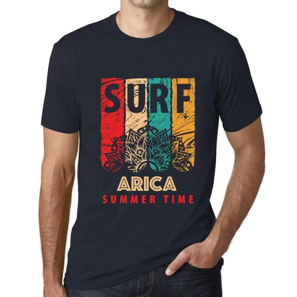 Men&rsquo;s Graphic T-Shirt Surf Summer Time ARICA Navy - Ultrabasic