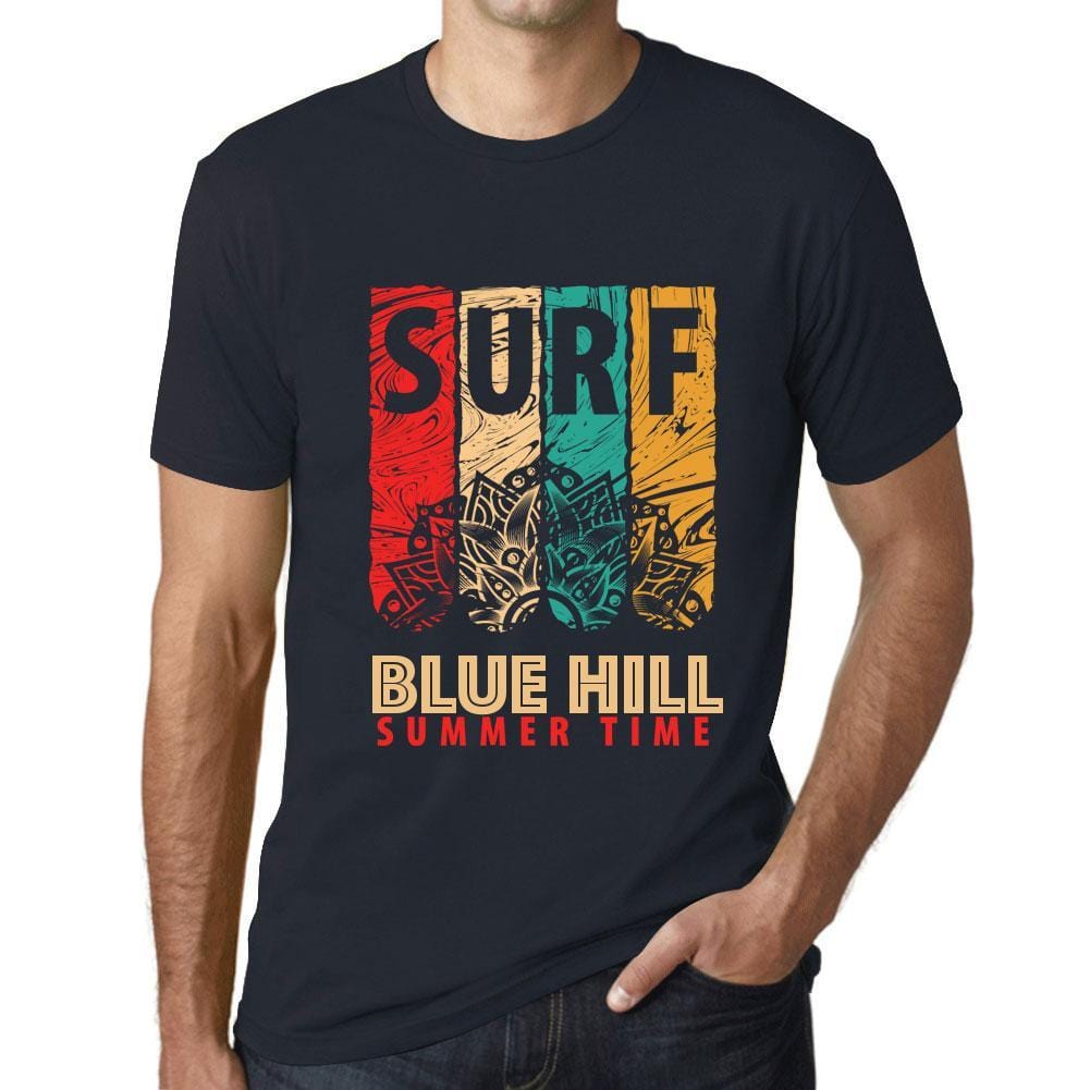 Men&rsquo;s Graphic T-Shirt Surf Summer Time BLUE HILL Navy - Ultrabasic