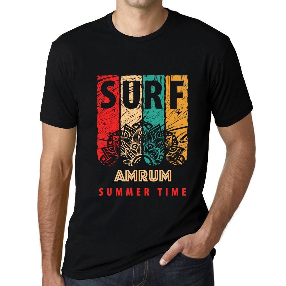 Men&rsquo;s Graphic T-Shirt Surf Summer Time AMRUM Deep Black - Ultrabasic