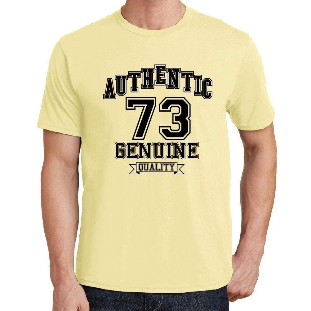 73 Authentic Genuine Yellow Mens Short Sleeve Round Neck T-Shirt 00119 - Yellow / S - Casual