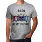 74 Ready To Fight Mens T-Shirt Grey Birthday Gift 00389 - Grey / S - Casual
