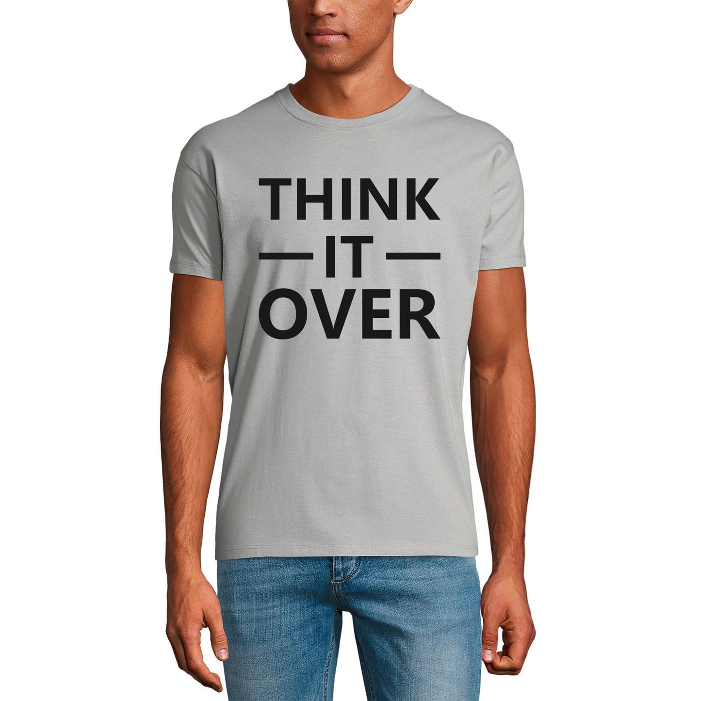 ULTRABASIC Men's Graphic T-Shirt Think It Over - Funny Novelty Shirt for Men