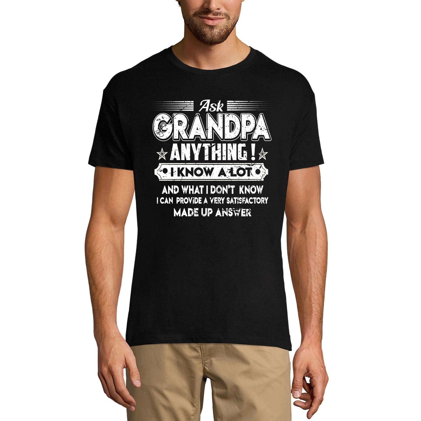 ULTRABASIC Men's T-Shirt Ask Grandpa Anything - Funny Grandfather Tee Shirt