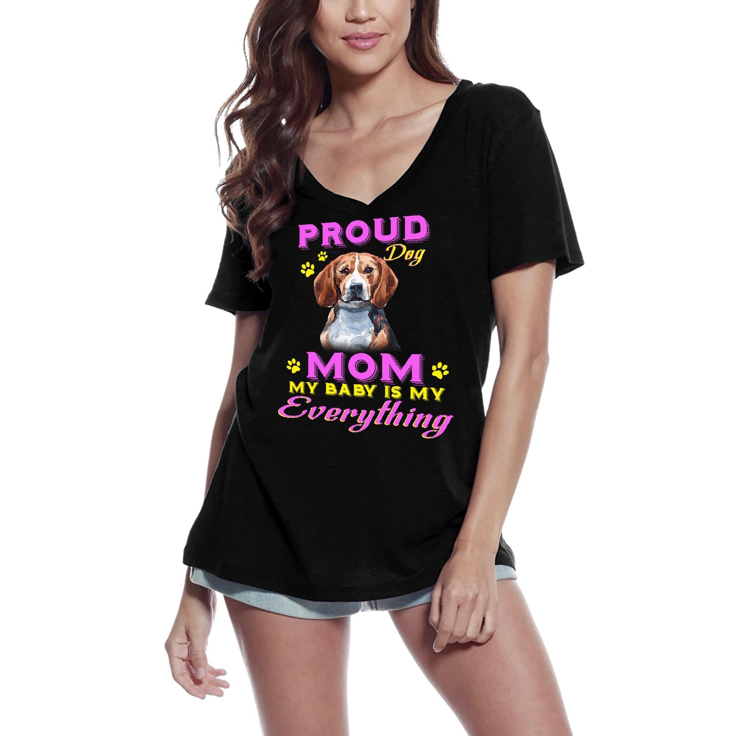 ULTRABASIC Women's T-Shirt Proud Day - Beagle Dog Mom - My Baby is My Everything