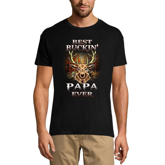 ULTRABASIC Men's T-Shirt Best Buckin Papa Ever - Funny Gifts for Dad Jokes Daddy