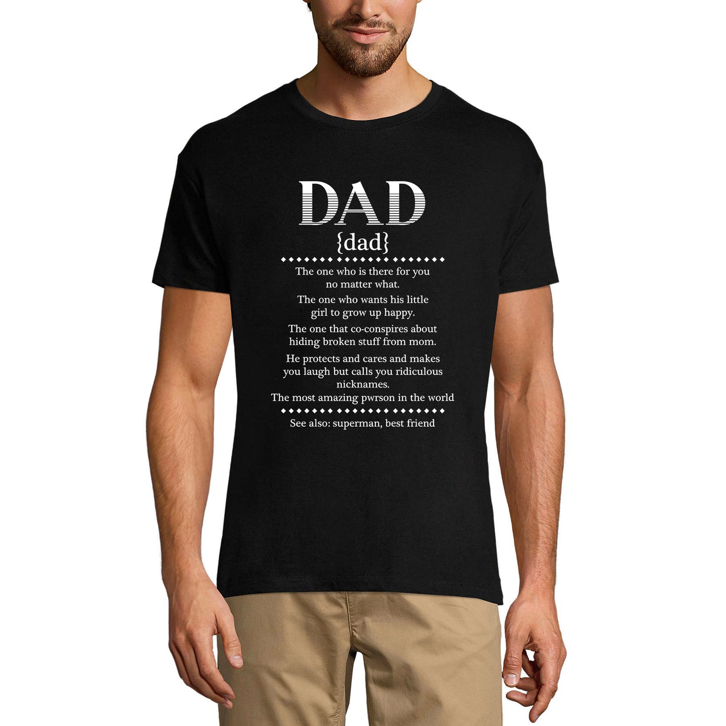 ULTRABASIC Men's Graphic T-Shirt Dad Definition - Emotional Quote - Gift for Father's Day