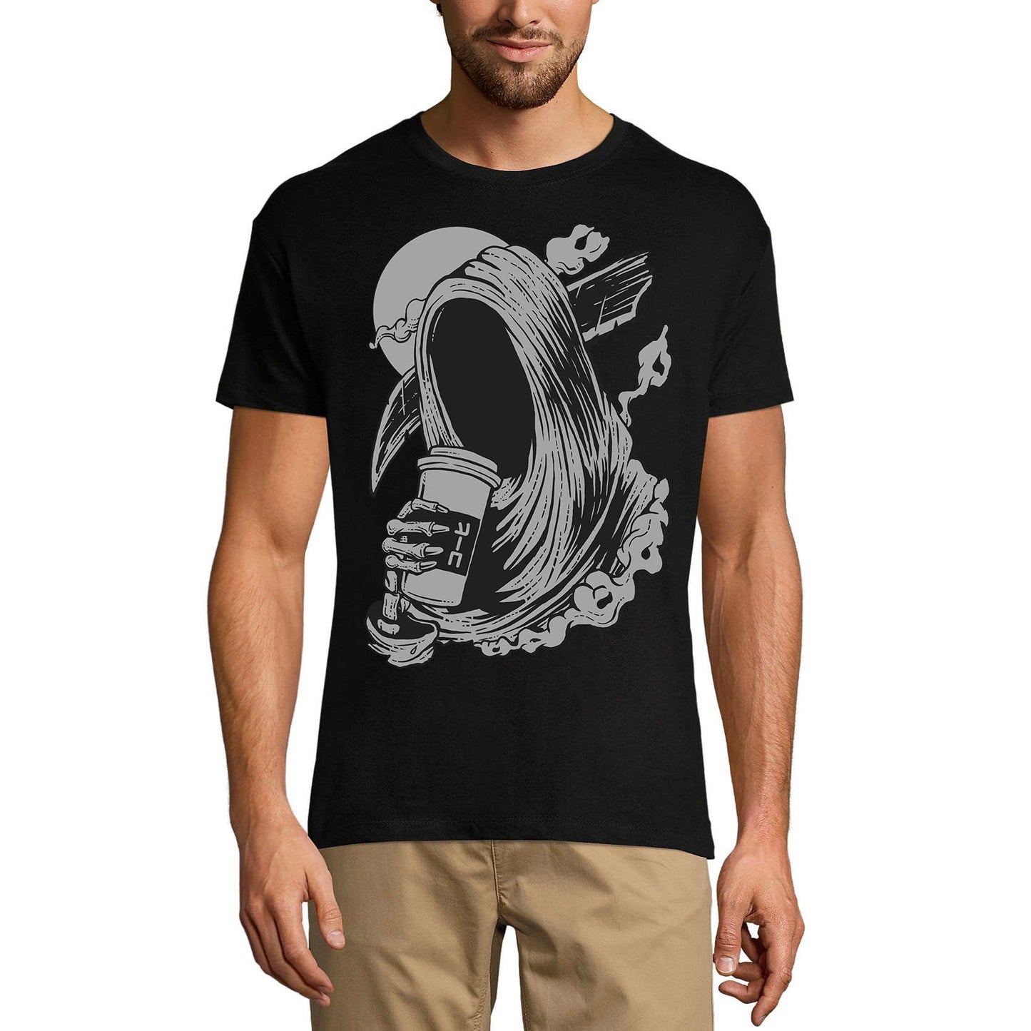 ULTRABASIC Men's Graphic T-Shirt Death Before Decaf - Scary Coffe Lovers Shirt  death note tshirt men dr dre anime raw war deathrow cute shirt fisbing batim brewstew gaming cyberpunk apparel thanksgicing storm trooper storm trooper shirt hombre us fashion death real ice cube vintage camisa cyberpunk 2077 star war funny cotton