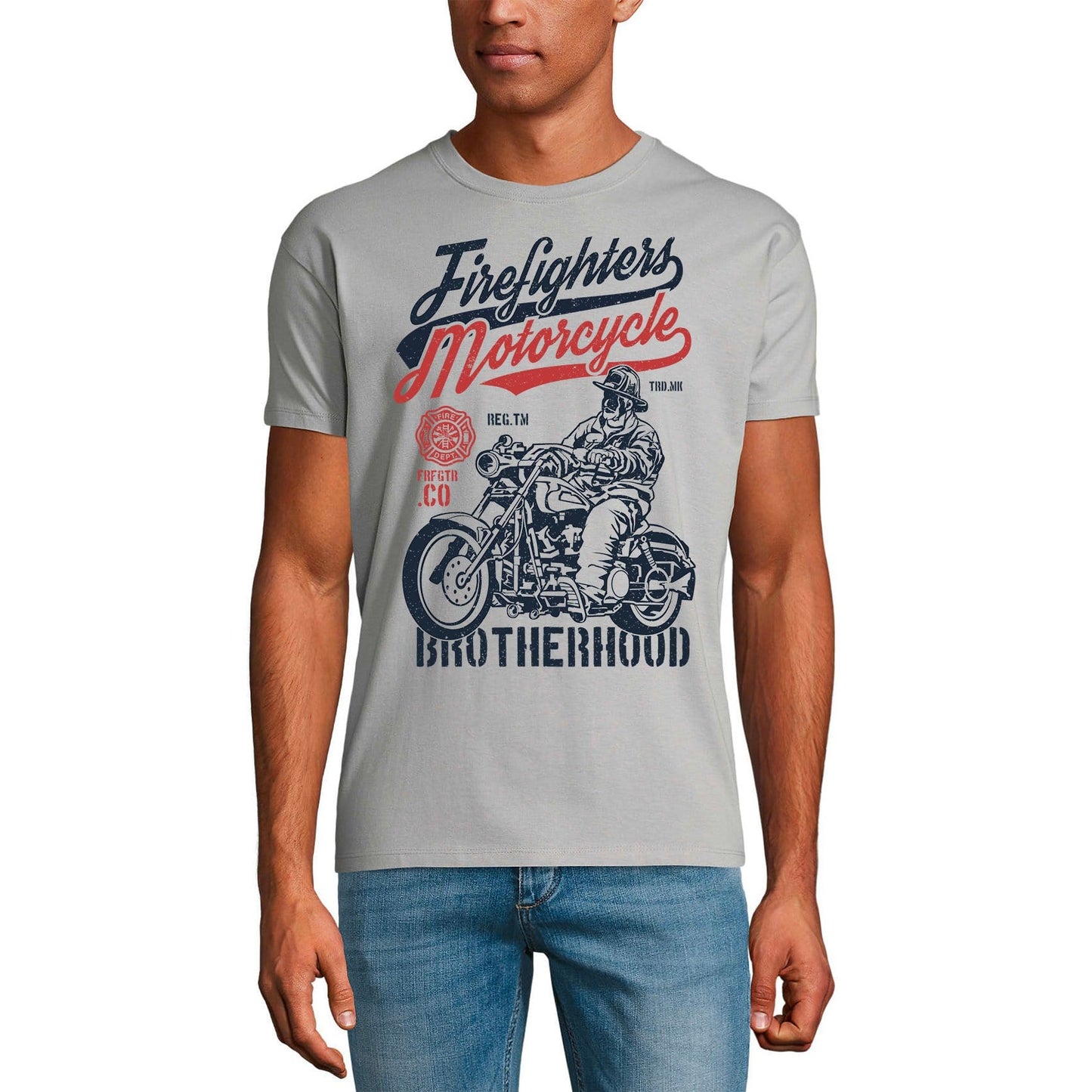 ULTRABASIC Men's T-Shirt Firefighters Motorcycle Brotherhood - Gift for Motorcyclists