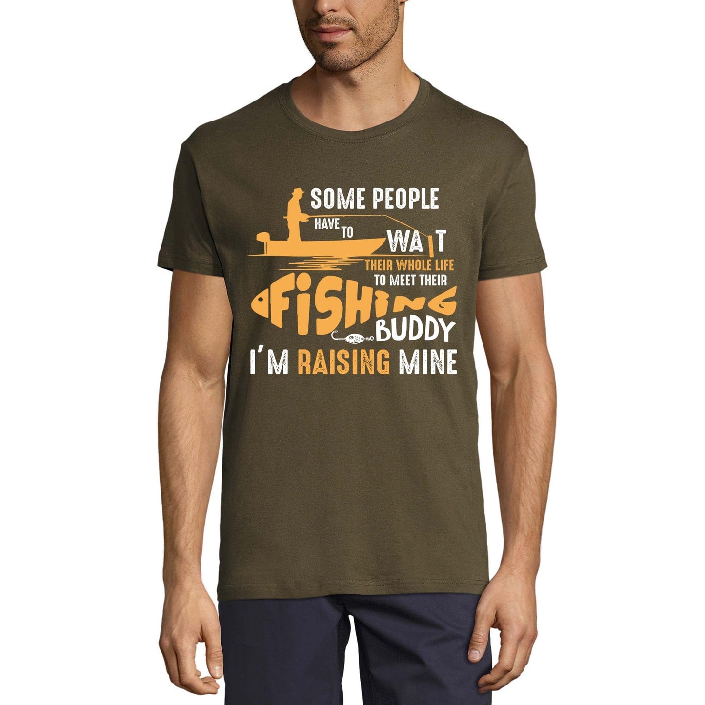 ULTRABASIC Men's T-Shirt Some People Have to Wait Their Whole Life to Meet Fishing Buddy - Funny Fisherman Tee Shirt