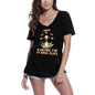 ULTRABASIC Women's V-Neck T-Shirt Searching for My Inner Peace - Spiritual Meditation Giraffe Tee Shirt