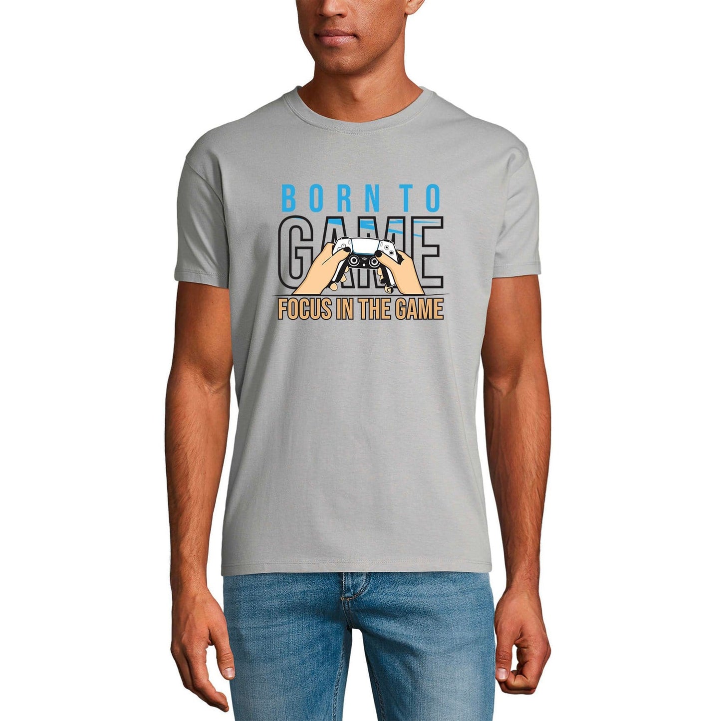 ULTRABASIC Men's Gaming T-Shirt Born to Game - Focus in the Game - Gamer Tee Shirt