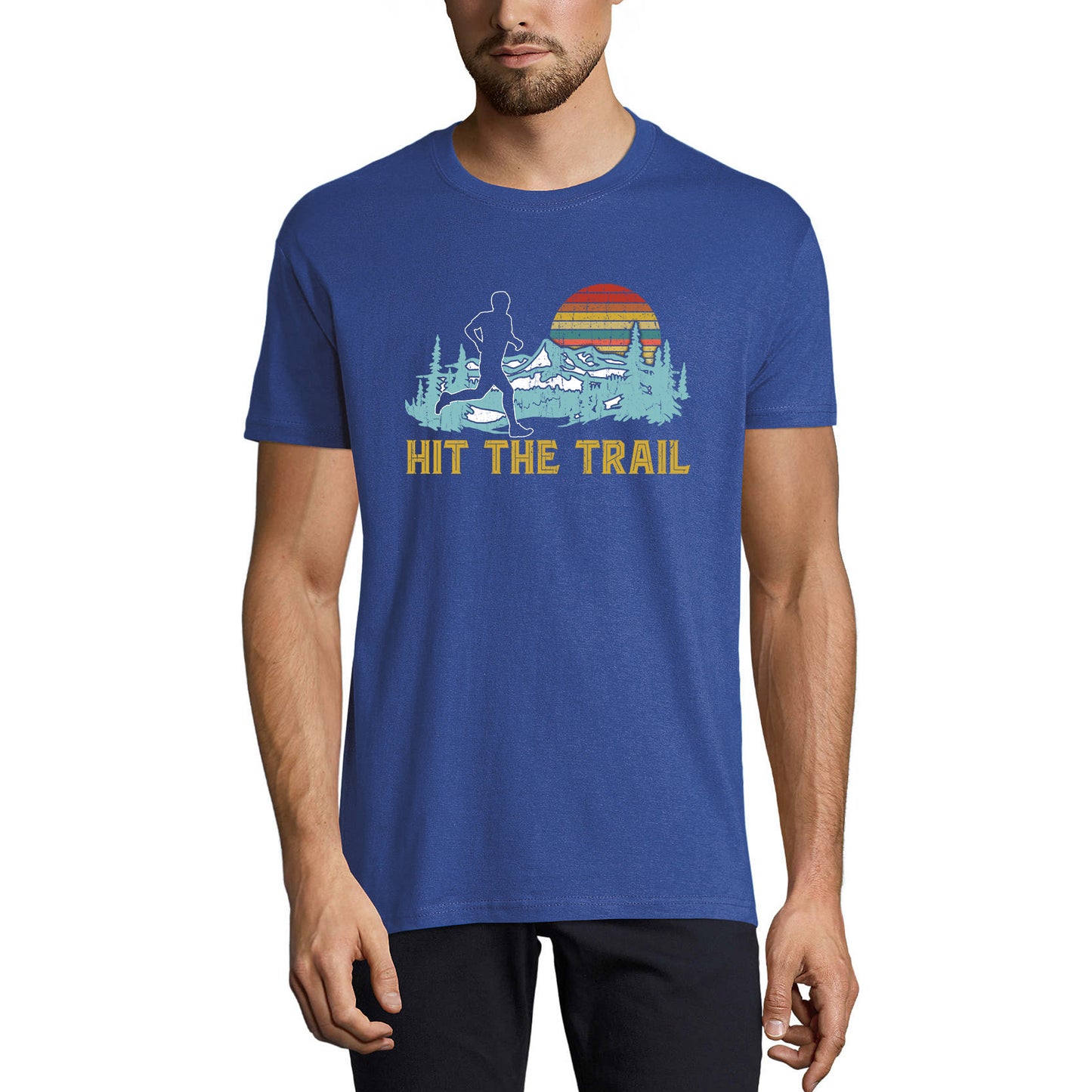 ULTRABASIC Men's Novelty T-Shirt Hit the Trail - Funny Runner Tee Shirt
