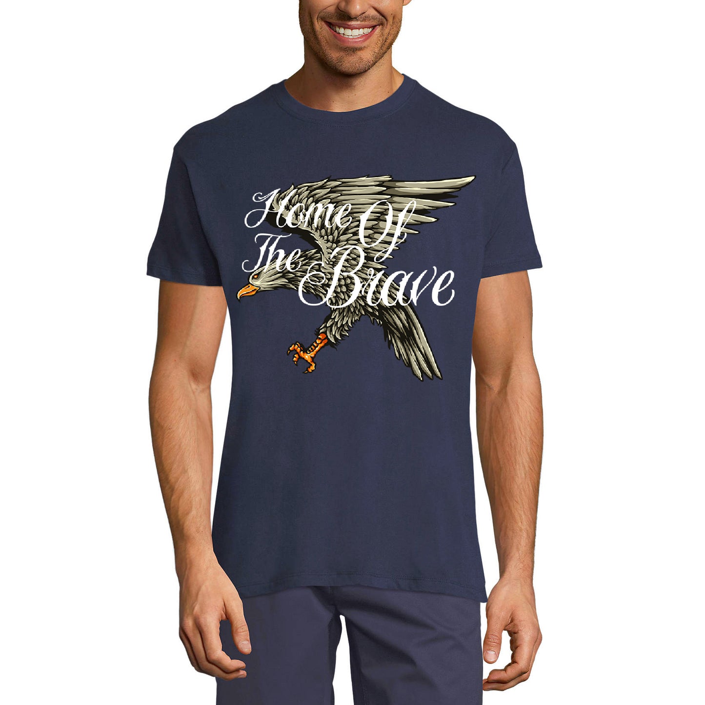 ULTRABASIC Men's Graphic T-Shirt Home of the Brave - Eagle Animal Shirt for Men