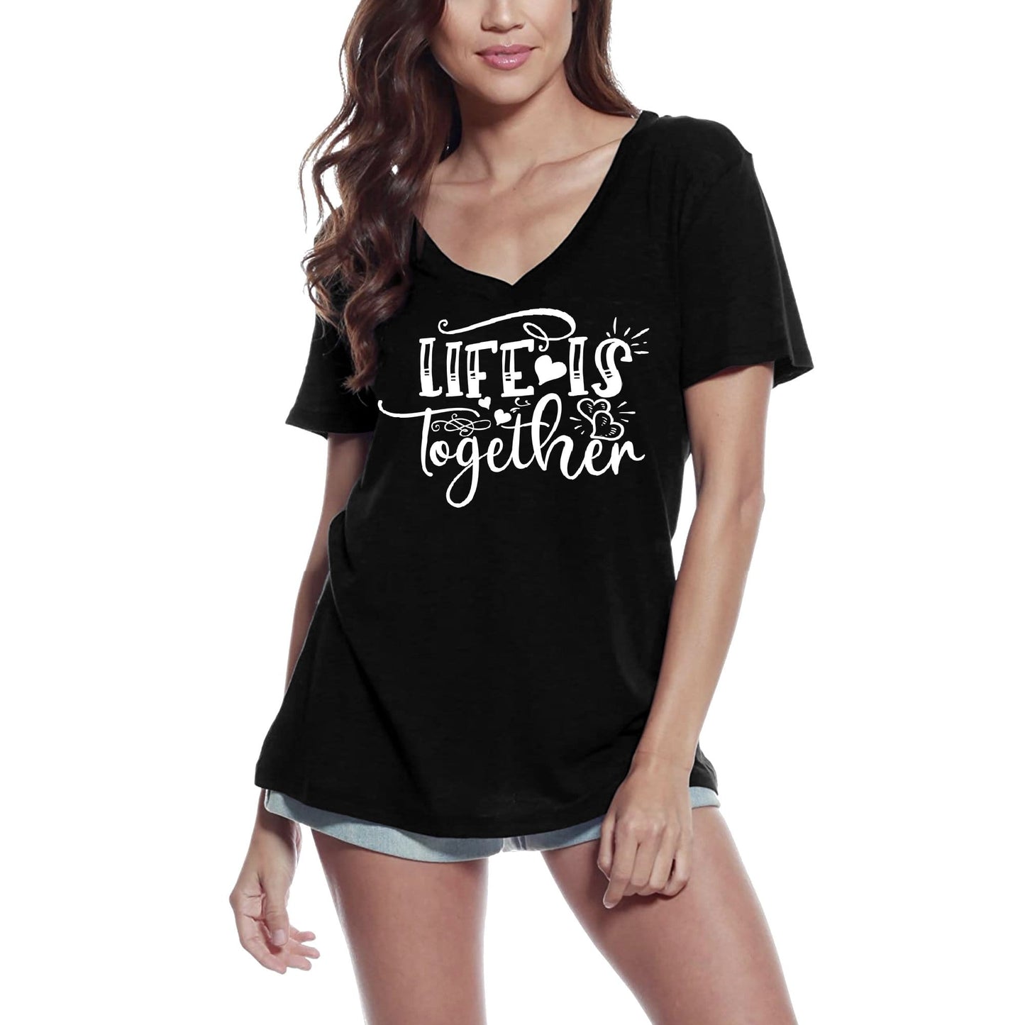 ULTRABASIC Women's T-Shirt Life Is Together - Short Sleeve Tee Shirt Tops