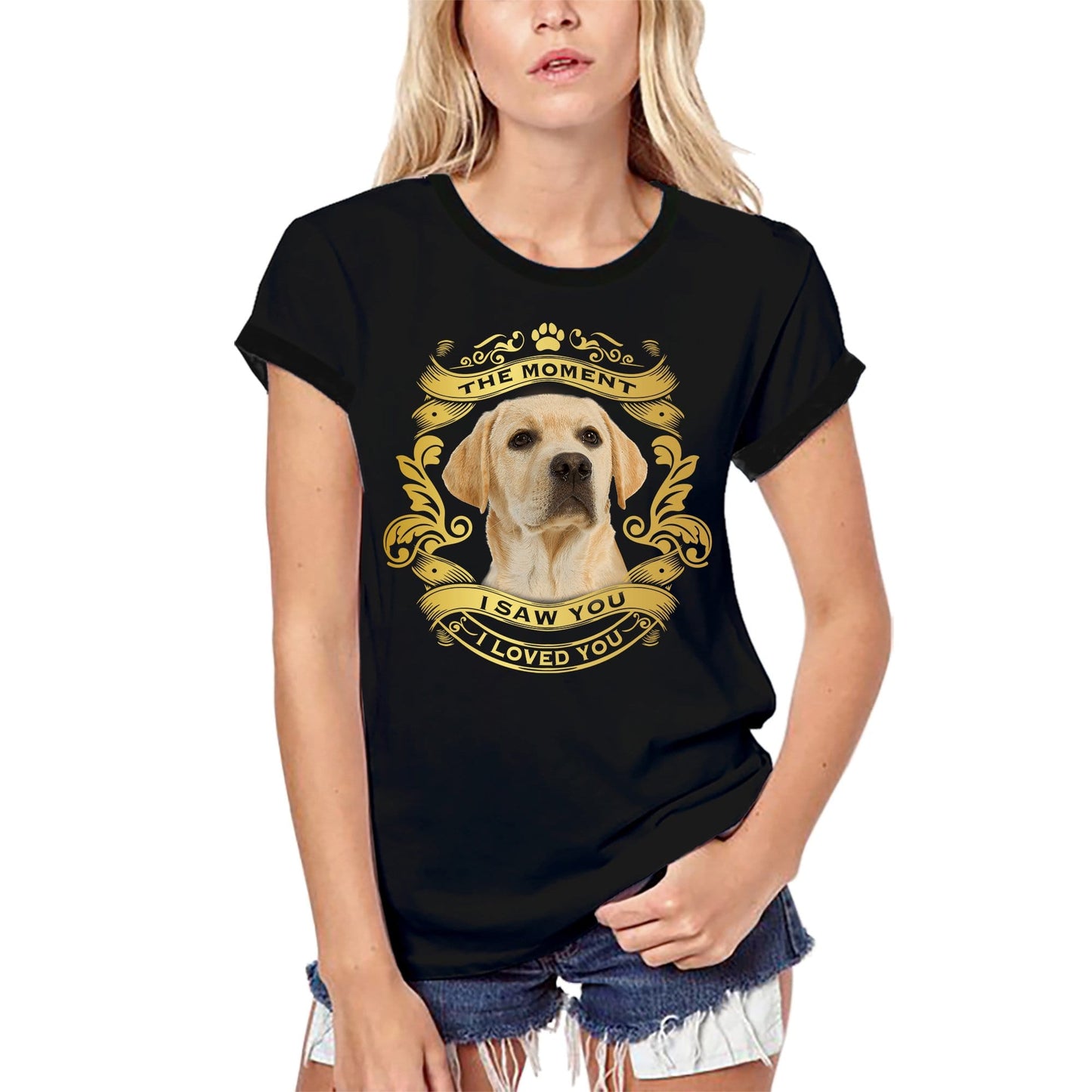 ULTRABASIC Women's Organic T-Shirt Labrador Dog - Moment I Saw You I Loved You Puppy Tee Shirt for Ladies