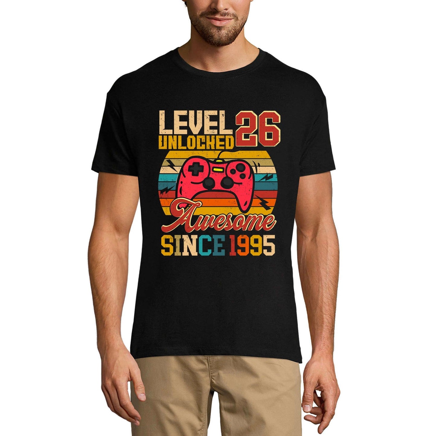 ULTRABASIC Men's Gaming T-Shirt Level 26 Unlocked - Gamer Gift Tee Shirt for 26th Birthday