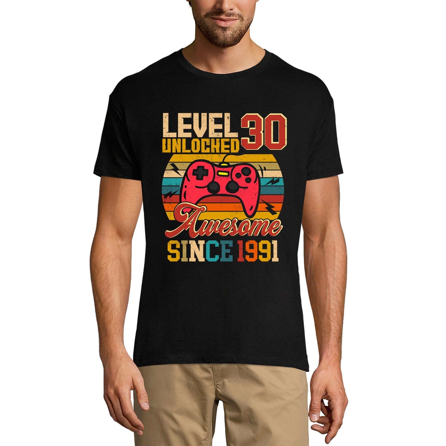 ULTRABASIC Men's Gaming T-Shirt Level 30 Unlocked - Gamer Gift Tee Shirt for 30th Birthday