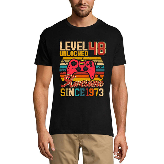 ULTRABASIC Men's Gaming T-Shirt Level 48 Unlocked - Gamer Gift Tee Shirt for 48th Birthday