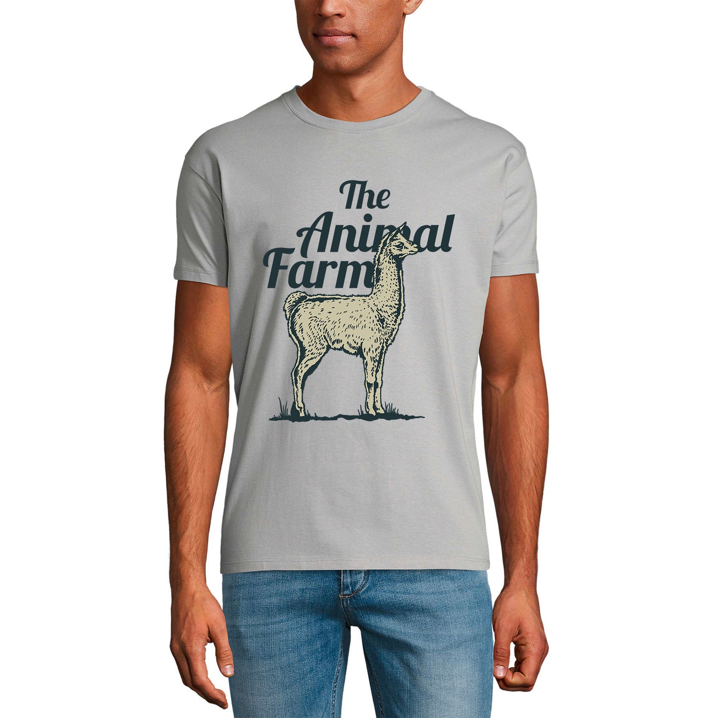 ULTRABASIC Men's Graphic T-Shirt Animal Farm - Llama - Shirt for Animal Lover