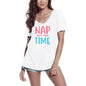 ULTRABASIC Women's V-Neck T-Shirt Nap Time - Funny Short Sleeve Tee Shirt Tops