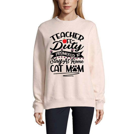 ULTRABASIC Women's Sweatshirt Stay At Home Cat Mom - Cat Paw - Gift For Cat Lovers