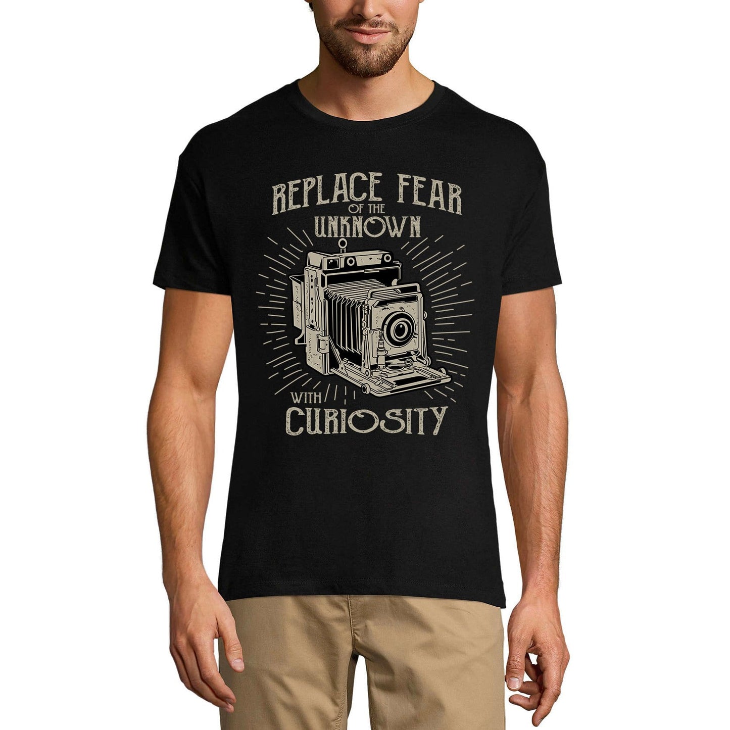 ULTRABASIC Men's T-Shirt Replace Fear of the Unknown With Curiosity Tee Shirt