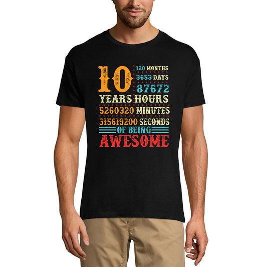ULTRABASIC Men's T-Shirt 10 Years of Being Awesome - Funny Birthday Gift Tee Shirt