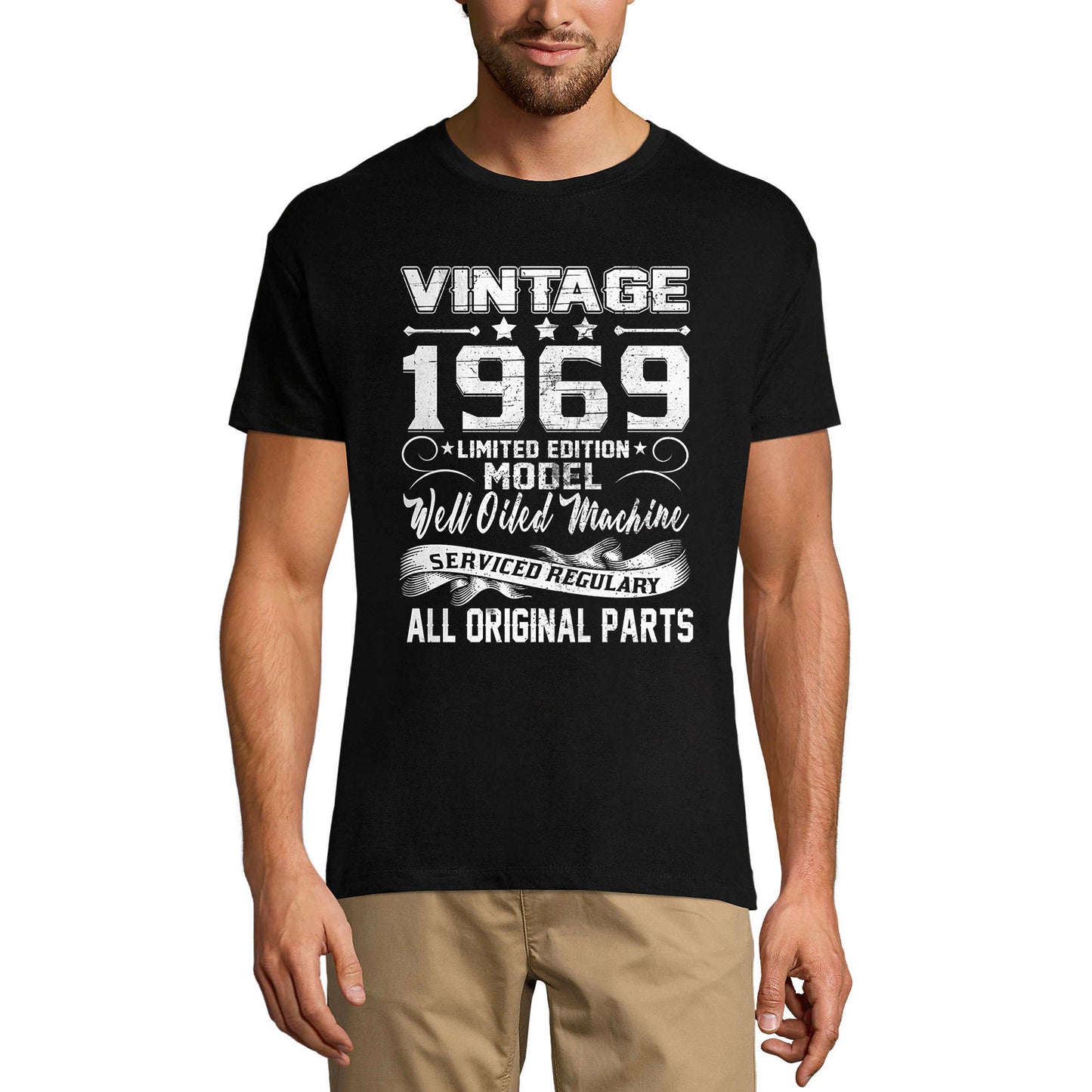 ULTRABASIC Men's T-Shirt Vintage 1969 Limited Edition Well Oiled Machine - 51st Birthday Gift Tee Shirt