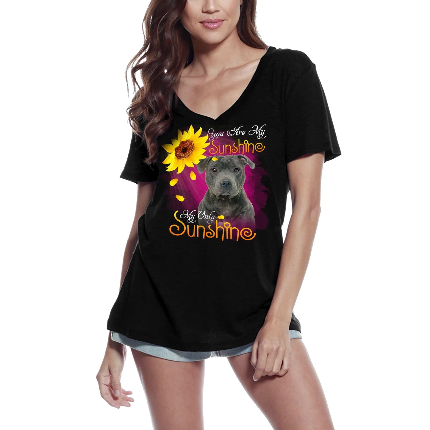 ULTRABASIC Women's V-Neck T-Shirt My Only Sunshine - English Springer Spaniel