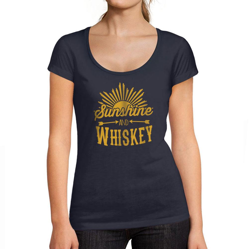 ULTRABASIC - Graphic Women's Sunshine and Whiskey Printed Tee Yellow Letter Deep Black-fashion-t-shirts-Ultrabasic