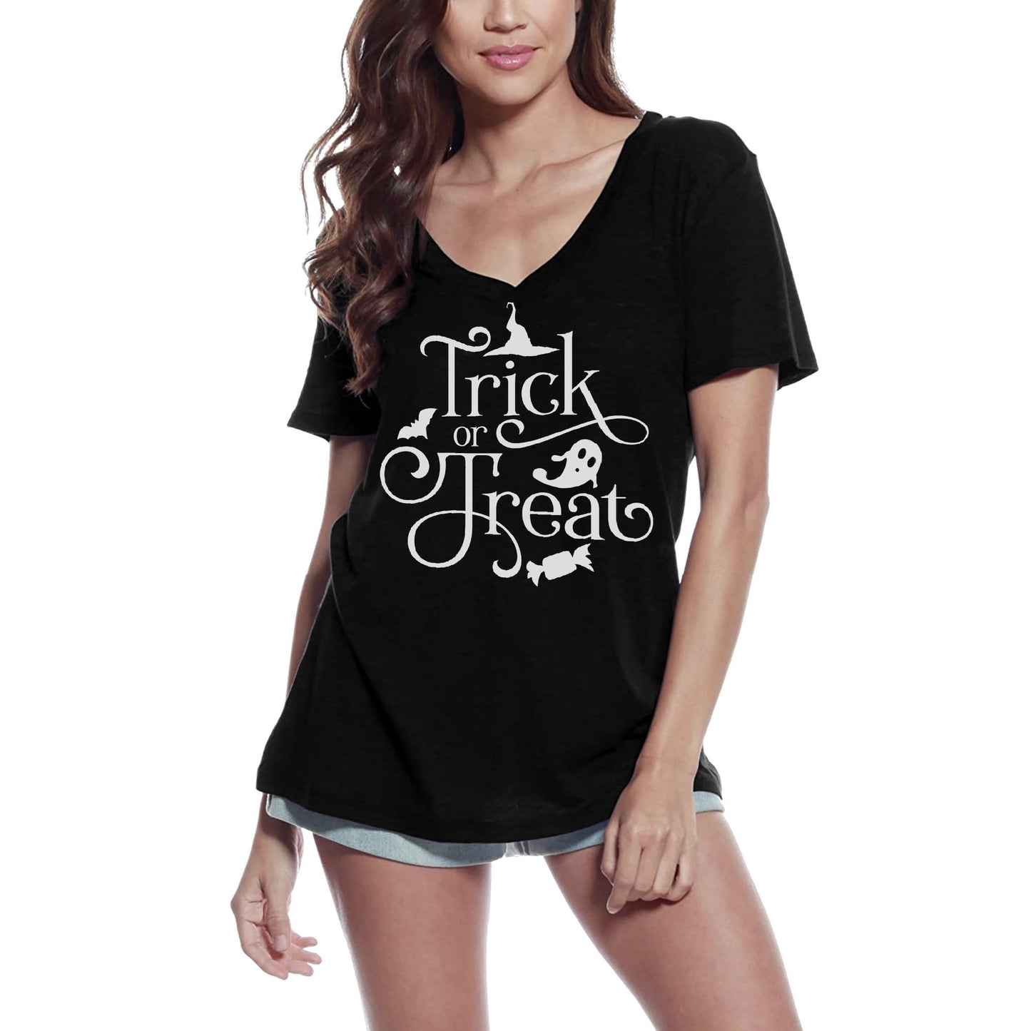 ULTRABASIC Women's T-Shirt Trick or Treat Halloween - Short Sleeve Tee Shirt Tops