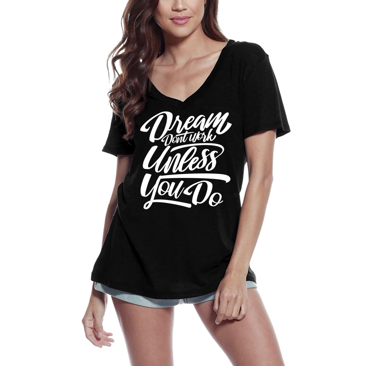 ULTRABASIC Women's T-Shirt Dreams Don't Work - Motivational Inspirational Slogan