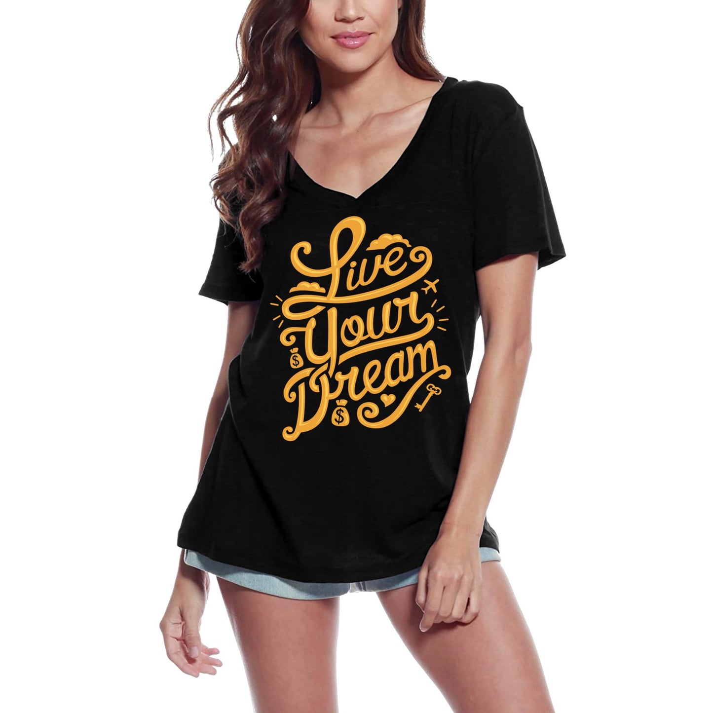 ULTRABASIC Women's T-Shirt Live Your Dream - Inspiring Motivation Slogan Tee