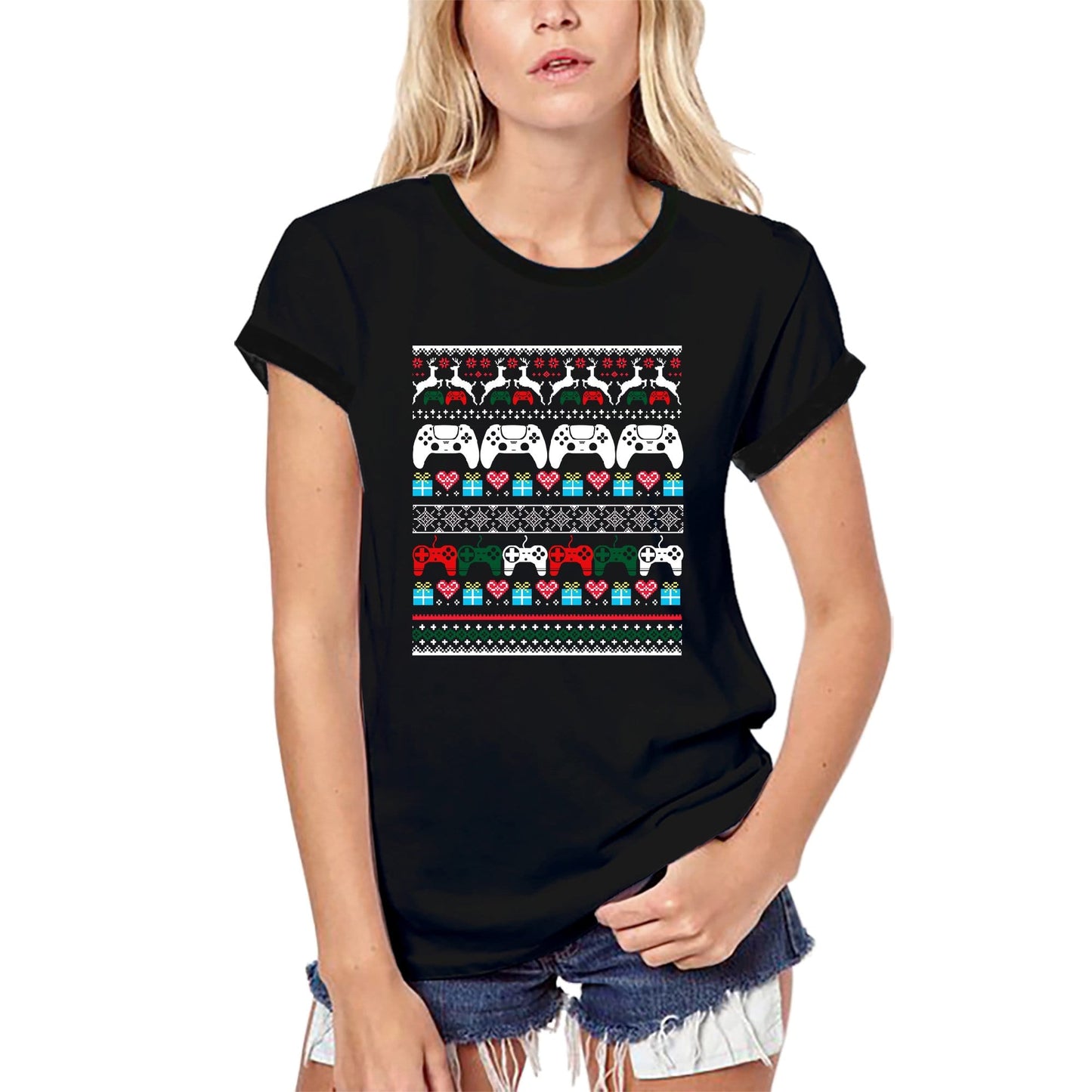 ULTRABASIC Women's Organic Gaming T-Shirt Ugly Shirt Cool Gamer - Christmas Gift Funny Tee Shirt