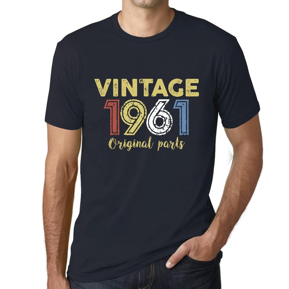 ULTRABASIC - Graphic Printed Men's Vintage 1961 T-Shirt Navy - Ultrabasic