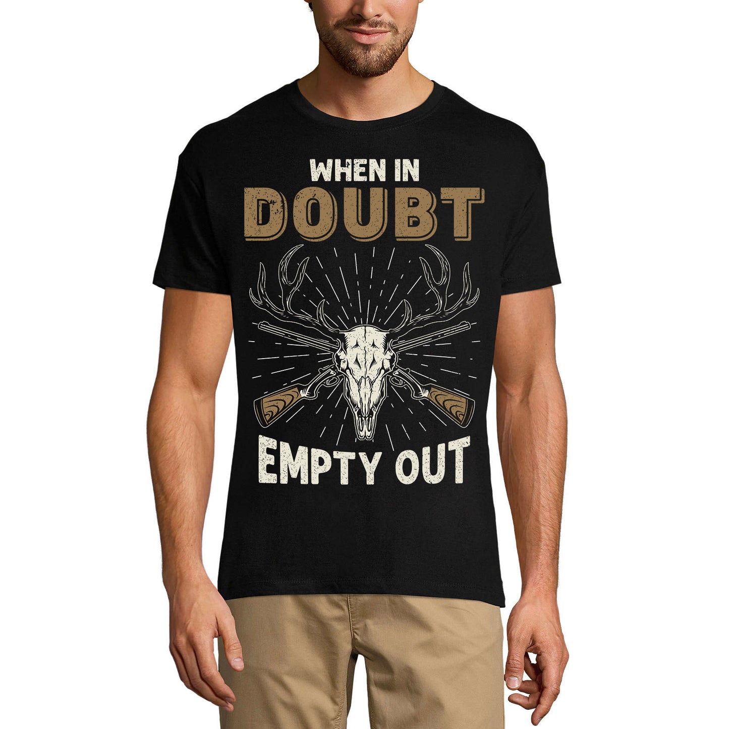ULTRABASIC Graphic Men's T-Shirt When In Doubt Empty Out - Deer Hunting Tee Shirt