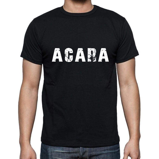 Acara Mens Short Sleeve Round Neck T-Shirt 5 Letters Black Word 00006 - Casual